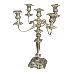 Mid 20th Century , 4 -Arm Candelabra Silverplate Sheffield Made in England