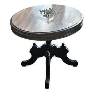 Refinished Victorian-Inspired Pedestal Parlor Table For Sale