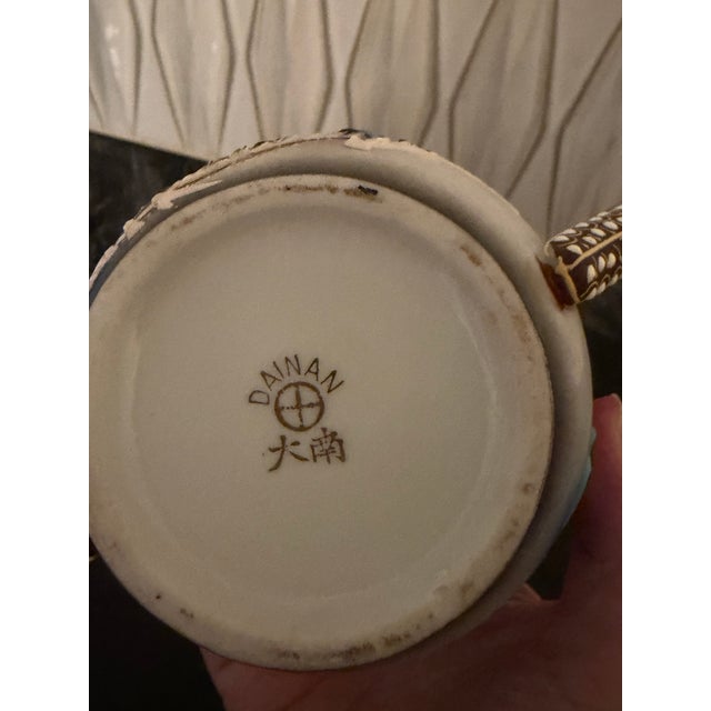 Vintage Dainan Dragonware Moriage Hand Painted Creamer and Sugar Set For Sale - Image 11 of 13