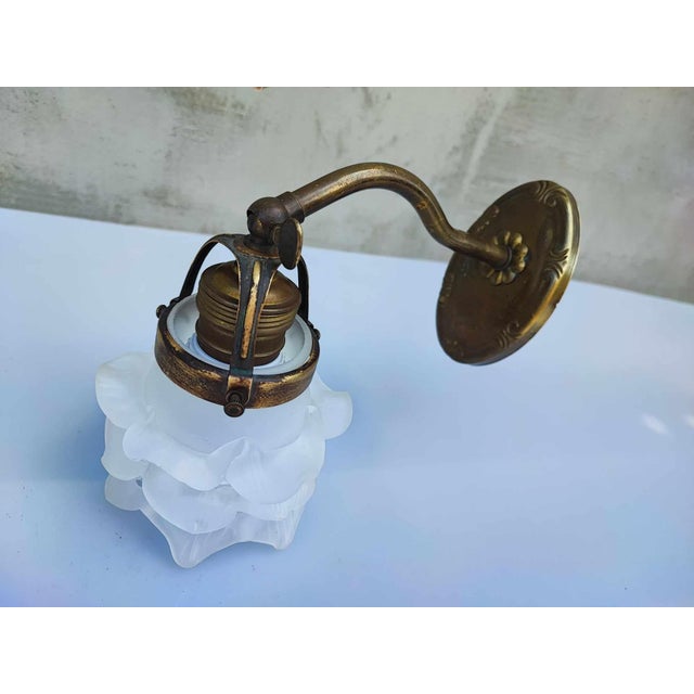 Mid-Century Brass Sconce, 1940s For Sale - Image 3 of 6