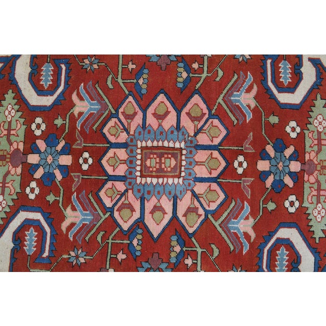1970s Vintage Milas Handmade Wool Cotton Pink Red Area Rug For Sale - Image 11 of 11