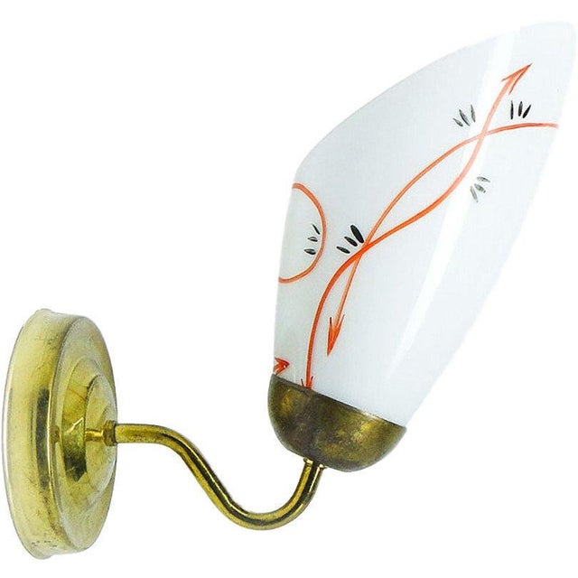 Glass Wall Lamp, Poland, 1950s For Sale - Image 11 of 11