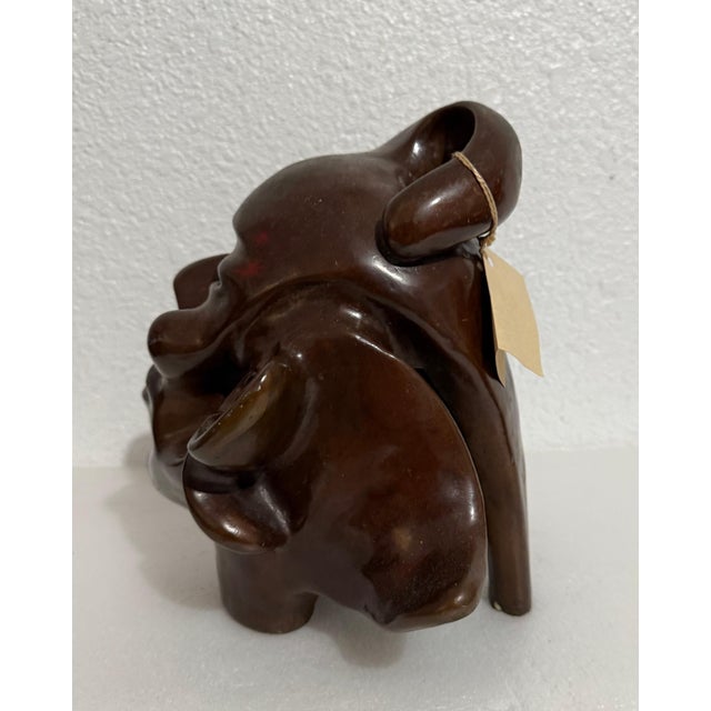 Modern Colin Webster Watson, New Zealand Modernist Abstract Bronze Maori Head Sculpture Colin Webster Watson, 1967 For Sale - Image 3 of 16