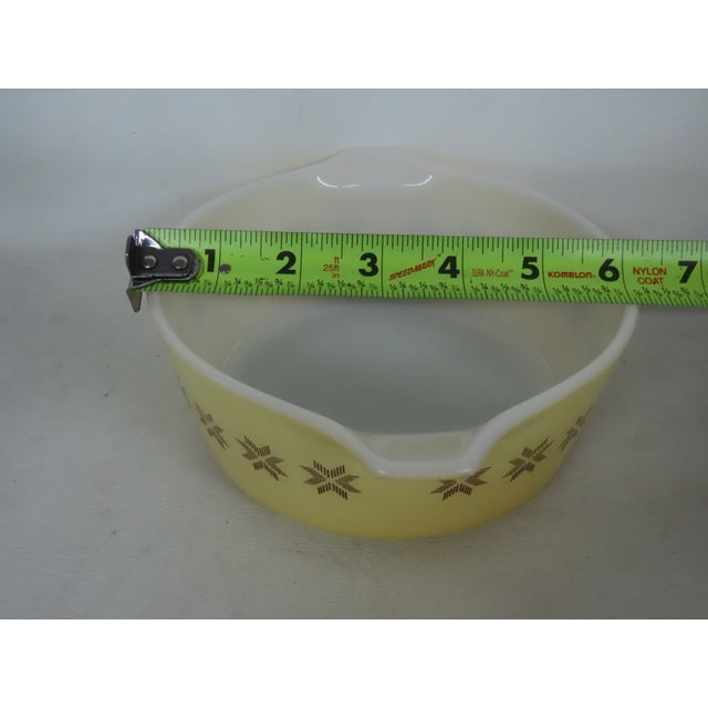 Mid Century Pyrex Town Country Yellow Casserole Dish Cross Stitch Star 4673b For Sale - Image 9 of 15