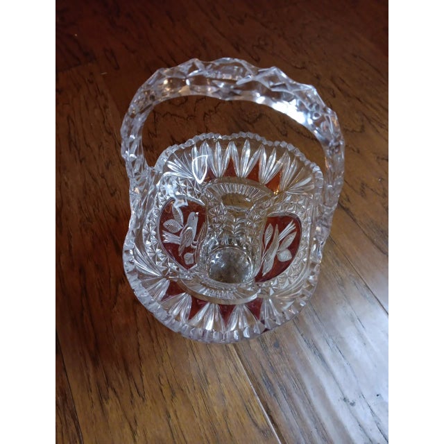 1970s Hofbauer Crystal Made in Germany Decorative Basket Vase For Sale - Image 4 of 13