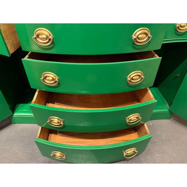 Green Vintage Green Lacquered Sideboard For Sale - Image 8 of 9