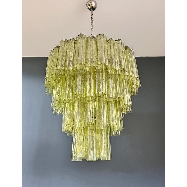 Large Vintage Green Murano Glass Tiered Chandelier, 1990s For Sale - Image 17 of 18