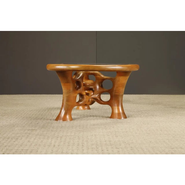 Wood California Craftsman Freeform Cocktail Table by Craig Lauterbach, 1980, Signed For Sale - Image 7 of 18