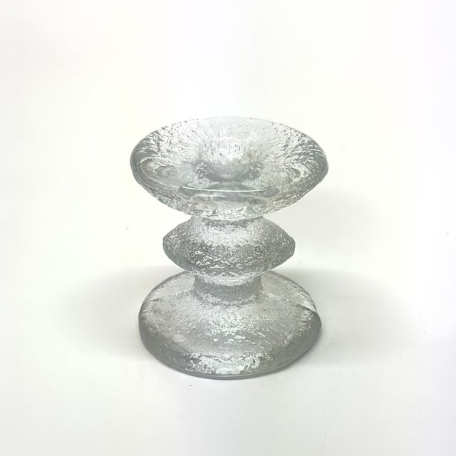 Textured Ice Glass Candle Holders by Timo Sarpaneva for Iittala Finland - Set of 5 For Sale - Image 9 of 9