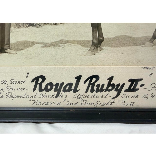 Black Vintage Original Bert Morgan Royal Ruby Jamaica Horse Racing Jockey Photograph For Sale - Image 8 of 13