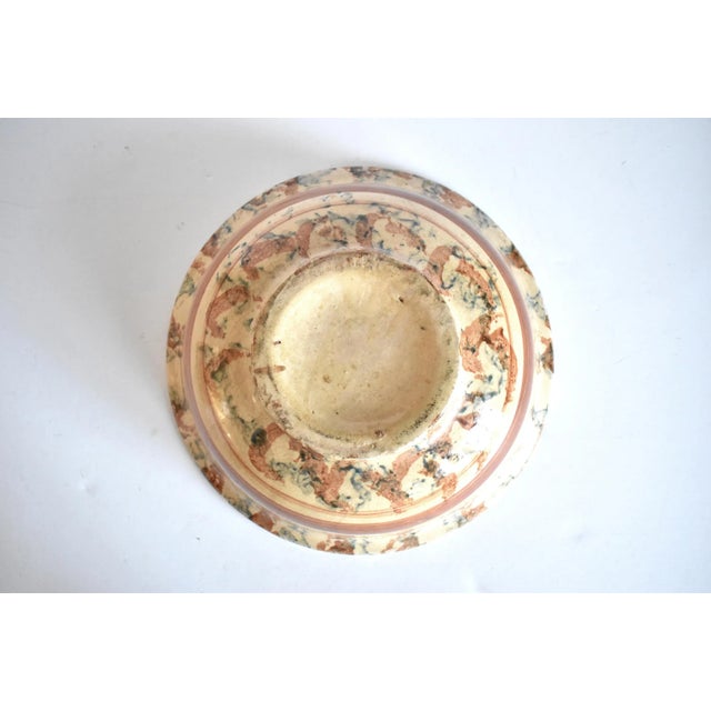 Antique 19th-Century Brown & Blue Spongeware Bowl For Sale - Image 9 of 10