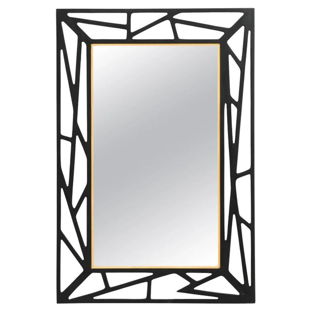 1950s Konkret Mirror in Black Lacquered Wood by Yngve Ekström, 1950s For Sale - Image 5 of 5