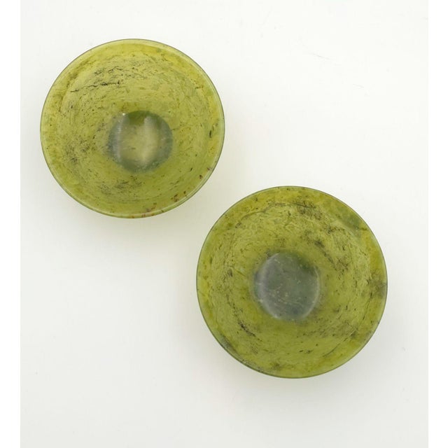 1920s Pair of Green Hardstone Bowls, Republic Period China For Sale - Image 5 of 6