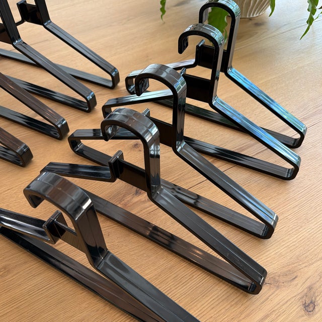 Mid-Century Modern Set of 10 1970’s Modernist Black Plastic Hangers Attributed to Finnish Designer Maija Ruoslathi For Sale - Image 3 of 11