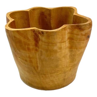 Hand-Carved Wood Vessel / Bowl For Sale