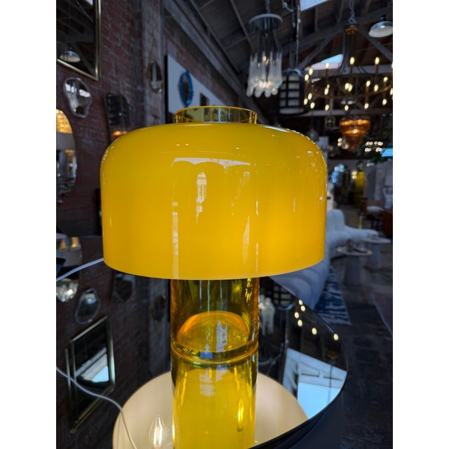 Yellow Lt226 Murano Glass Table Lamp by Carlo Nason for Mazzega in Yellow For Sale - Image 8 of 10
