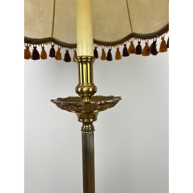 Metal Vintage Floor Lamp with Tassel Shade For Sale - Image 7 of 18