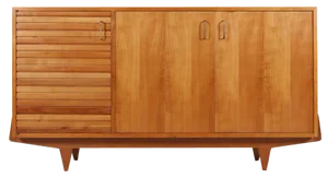 Mid-Century French Sideboard in Full Cherry Wood, 1950s