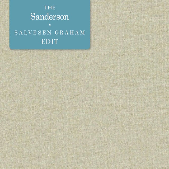 Sanderson Rue Linen Fabric in Marzipan For Sale