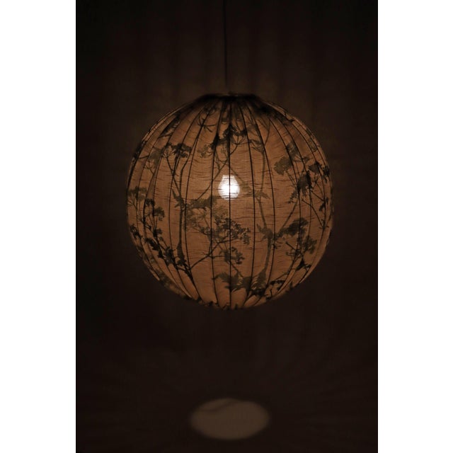 Swedish Balloon Lamp in Fabric with Floral Motifs, 1960s For Sale - Image 10 of 16