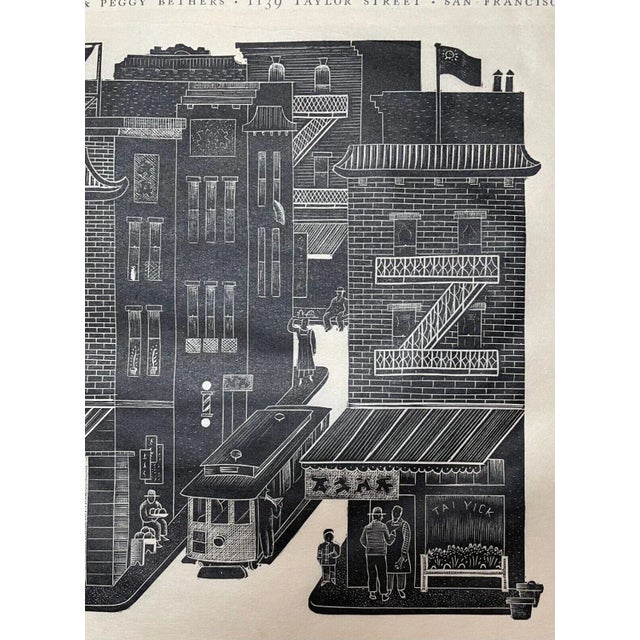 Original ray bethers (1902-1973) "season's greetings from ray & peggy bethers - 1139 taylor street - san francisco - 1937...