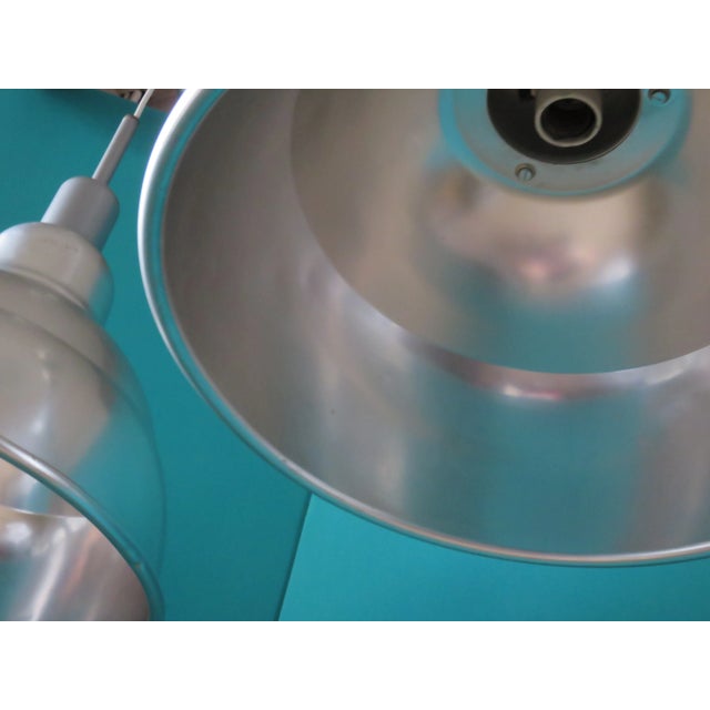 Industrial French Pendant Lights, 1950s, Set of 2 For Sale - Image 4 of 6