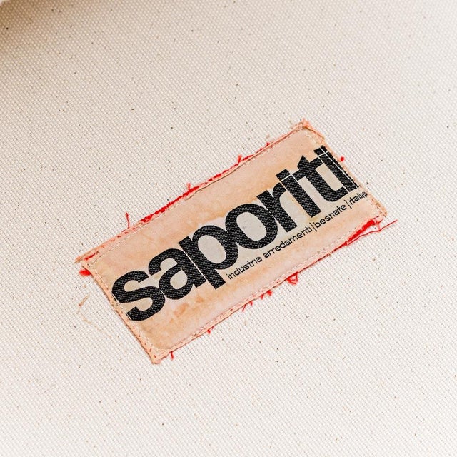 Set of Saporiti Armchairs in Wood and Fabric, 1970s from Saporiti Italia For Sale - Image 6 of 14