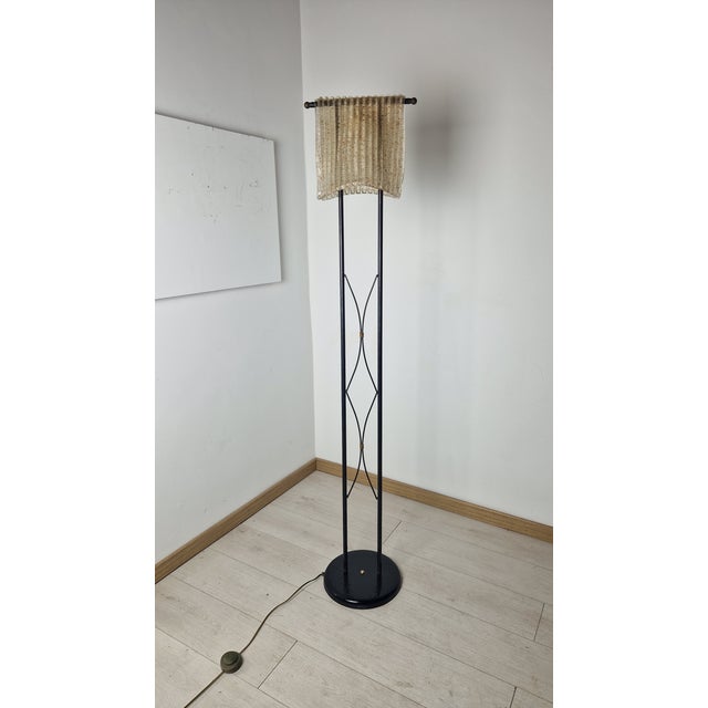Floor Lamp in Iron, Brass and Glass by Rossini, 1980s, in Very Good conditions. Designed 1980 to 1989 I have official...