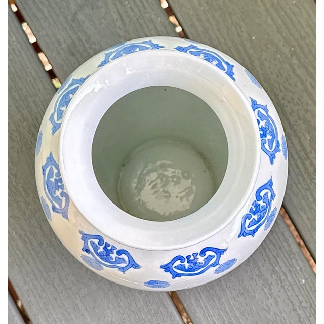 Mid 20th Century Blue and White Chinoiserie Vase For Sale - Image 5 of 9