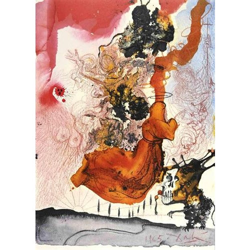Salvador Dalí, Corpse in the Tomb of Elisha, 1964, Lithograph For Sale - Image 4 of 4