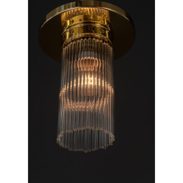 Gold Art Deco Ceiling Lamps with Glass Sticks, 1920s, Set of 2 For Sale - Image 8 of 14