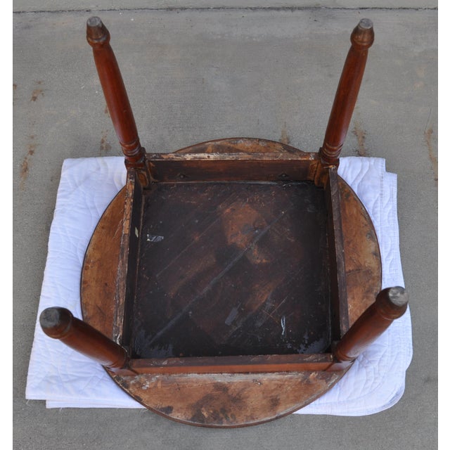 Antique Round Wood Side Table Chairish