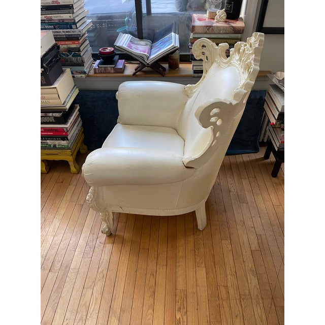 Wood Mid 19th Century Baroque Revival Throne Armchair For Sale - Image 7 of 11