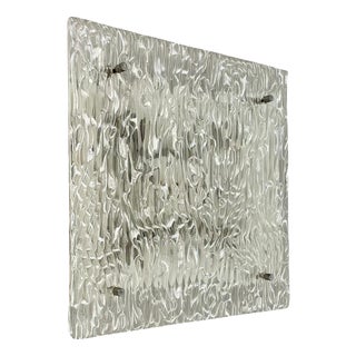 Large Hollywood Regency Ice Glass Wall Light from Kalmar Leuchten, 1970s For Sale