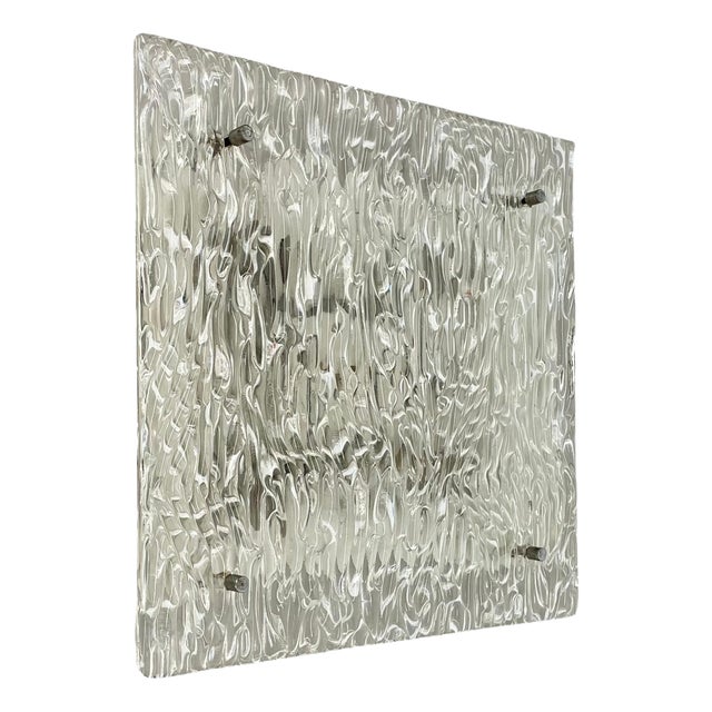 Large Hollywood Regency Ice Glass Wall Light from Kalmar Leuchten, 1970s For Sale