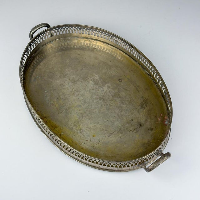 1950s Large Silver Plated Tray by Le Couvert Francais, 1950s For Sale - Image 5 of 12