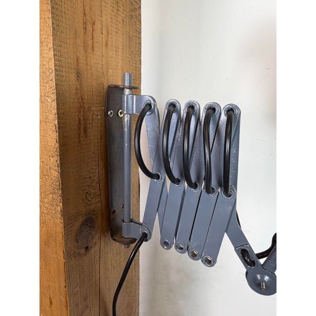 Vintage Industrial Soviet Scissor Wall Lamp in Black, 1960s For Sale - Image 17 of 18