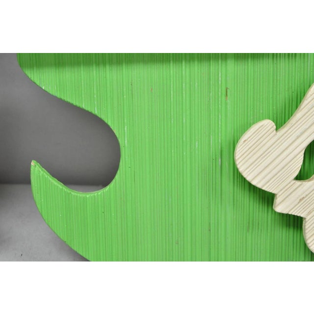 Vintage Mid Century Modern Green Theater Mask Shadowbox Wall Pocket Shelf - Pair For Sale - Image 13 of 17