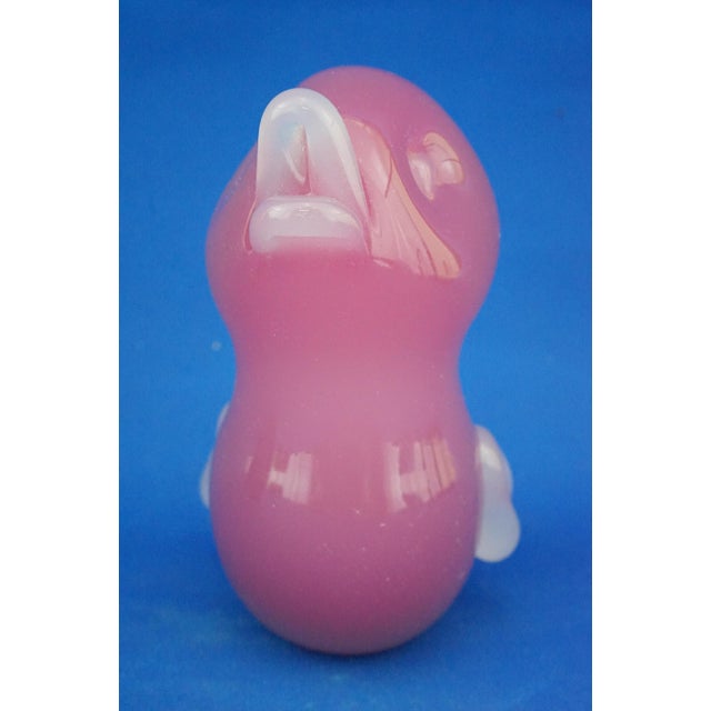 Description of the item: A wonderful sculpture in submerged Murano blown glass, pink opaline, obtained by adding colloidal...