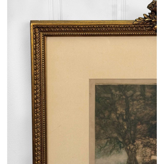 Late 19th Century Antique Traditional Mezzotint Engraving "Lady Muster" Framed Art For Sale - Image 5 of 14