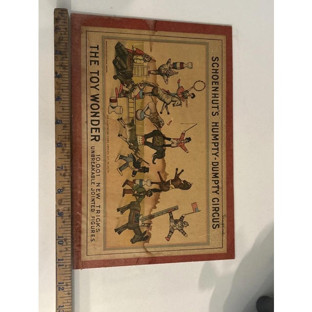 Sculpture Materials Antique Schoenhut 1903 Humpty Dumpty Circus Elephant & Box Top For Sale - Image 7 of 11