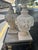 Vintage Neoclassical Cast Concrete Garden Finials With Floral Garlands - A Pair -2 For Sale In West Palm - Image 6 of 6