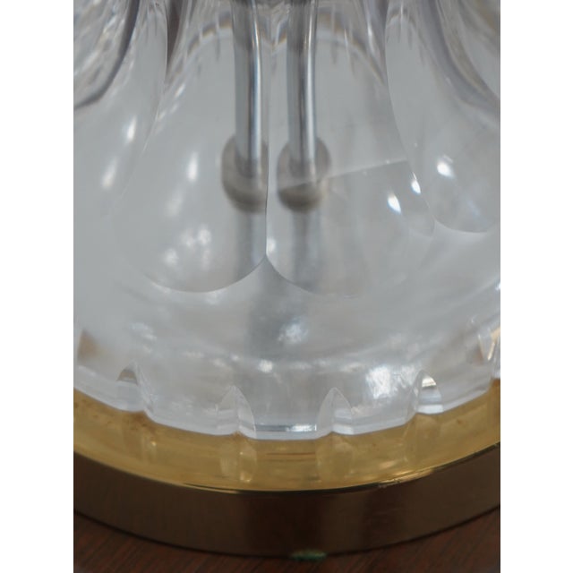 Brass 1980s Waterford Brass and Crystal Lamps - a Pair For Sale - Image 8 of 13