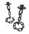 Mid-Century Modern Mid 20th century Illusionistic Brutalist Chain Link Candlesticks - A Pair For Sale - Image 3 of 10