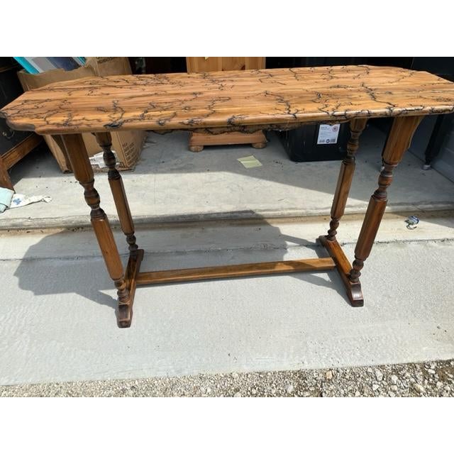 Brown Decorative Table Created by Lichtenberg Wood Burning Aka Fractured Table For Sale - Image 8 of 12