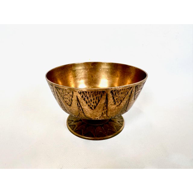 Vintage Danish Brass Footed Pedestal Bowl from Nordisk Malm, 1950s For Sale - Image 3 of 12