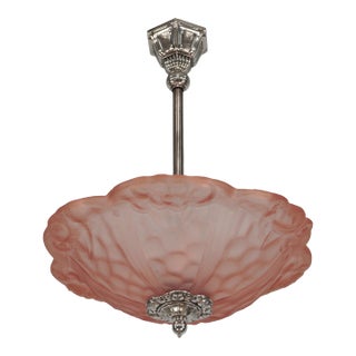 French Art Deco Pendant Light by Degue 1930 France For Sale