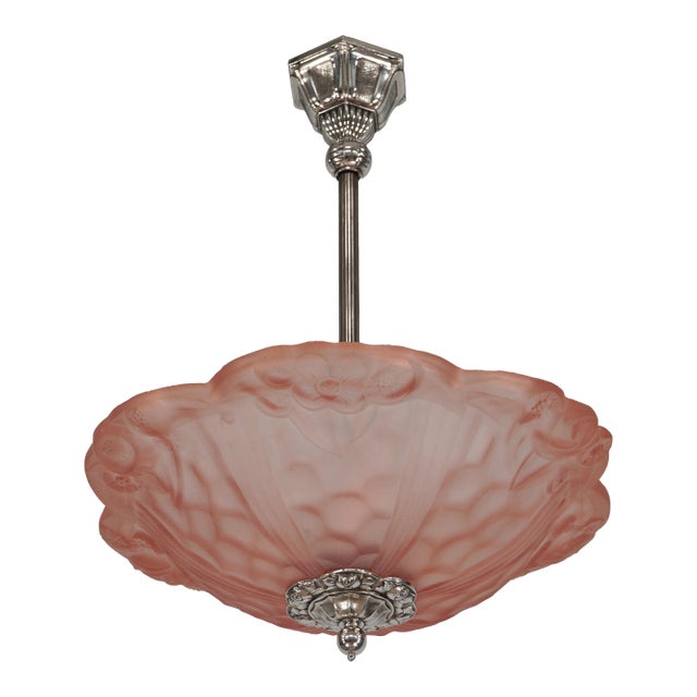 French Art Deco Pendant Light by Degue 1930 France For Sale