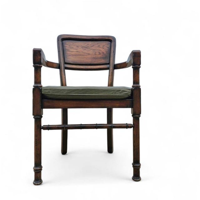 RAC Royal English dining chairs / green leather cushions Width 50Depth 58Height 89Seat height 48 cm
