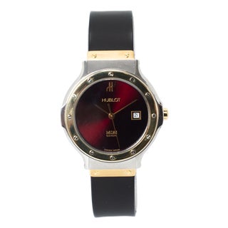 Ladies Hublot Classic MDM 26mm 1391.2 Red Dial Two Tone Gold Steel Quartz Watch For Sale